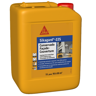 Imperméabilisant hydrofuge concentré incolore - Sikagard 225 Conservado Façade-Toiture - bidon de 5L