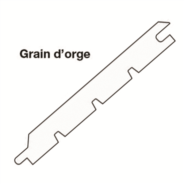 Lambris raboté d'intérieur en sapin blanc non traité - Profil Grain d'Orge - 12 x 135 mm - longueur 3 M