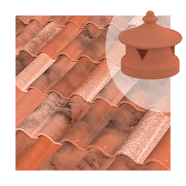 Lanterne universelle Tejas Borja pour tuile à douille - diamètre 130 mm - coloris Nature Castilla