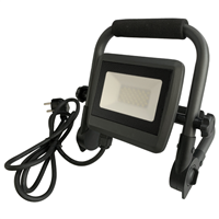 Projecteur chantier LED filaire - 21 x 24 x 6 cm - 30 W - 2700 lm - 6400 K - IP65 pour travaux extérieurs