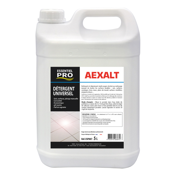 Détergent nettoyant toutes surfaces - Nettoi'tout Aexalt - Bidon 5 L