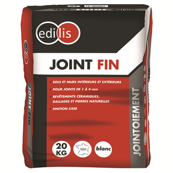 Joint fin Blanc Edilis pour sols et murs - 1 à 4 mm de largeur - Sac de 20 KG