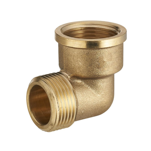 Coude à 90° mâle-femelle à visser pour tube en cuivre - M 15 x 21 - F 20 x 27 mm - Laiton