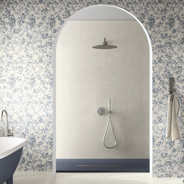 Faïence murale rectifiée effet pierre Kinstone - 30,0 CM x 90,0 CM - ép. 10,20 MM - coloris Chalk mat