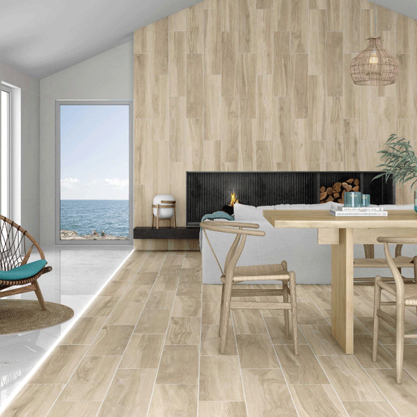 Carrelage en grès cérame imitation parquet - Origin - 75 x 20 cm - ép. 8,2 mm - Sand