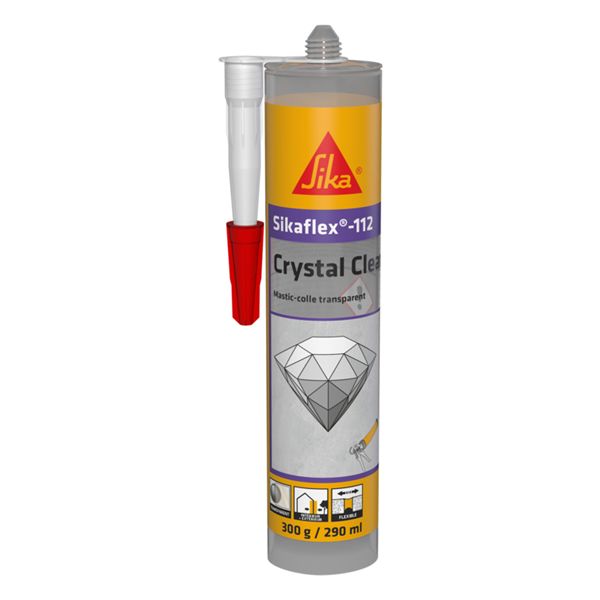 Mastic colle Sikaflex Crystal Clear multi-usages - Transparent