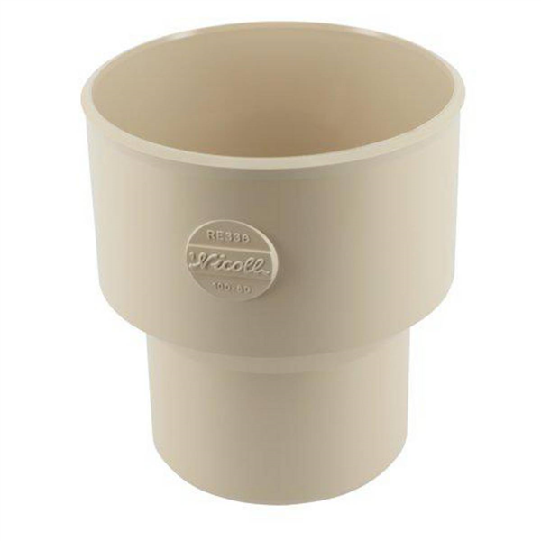 Réduction concentrique PVC pour tube de descente Diamètre 100x80 mm couleur sable