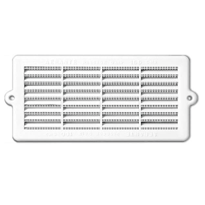 Grille de ventilation rectangulaire spéciale menuiserie + moustiquaire - 221 x 102 mm - Blanc