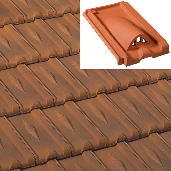 Tuile chatière Losangée Héritage en terre cuite - BMI Monier - Brun Rustique
