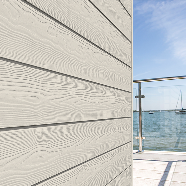 Lame de bardage en fibres-ciment Cedral Click finition relief - 186 MM x 12,00 MM - L. 3,60 M - Blanc craie C07