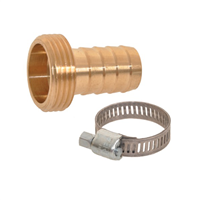 Raccord  en laiton pour tuyau d'arrosage + collier M 26 x 34 mm diamètre 25 mm Fitt