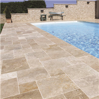 Dalle en pierre naturelle Travertin Rustic pour sol et mur intérieur ou extérieur - 61 CM x 40,6 CM - ép. 12 MM