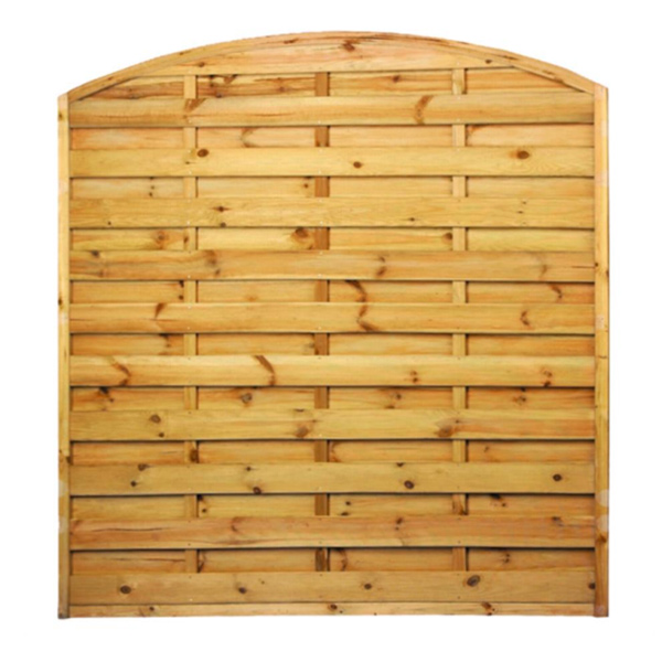 Panneau bois occultant arrondie autoclavé Classe 3 - Lamelles 8x95 mm - Cadre 45x45 mm - 1,80 M x 1,80 M - ép. 5,00 CM