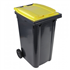 Conteneur Sulo Citybac en PEHD bac gris couvercle jaune 2 roues capacité 240 litres