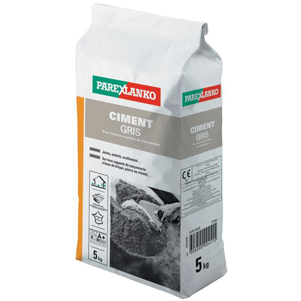 Ciment gris pour travaux courants de maçonnerie - Parexlanko - sac de 5,0 KG