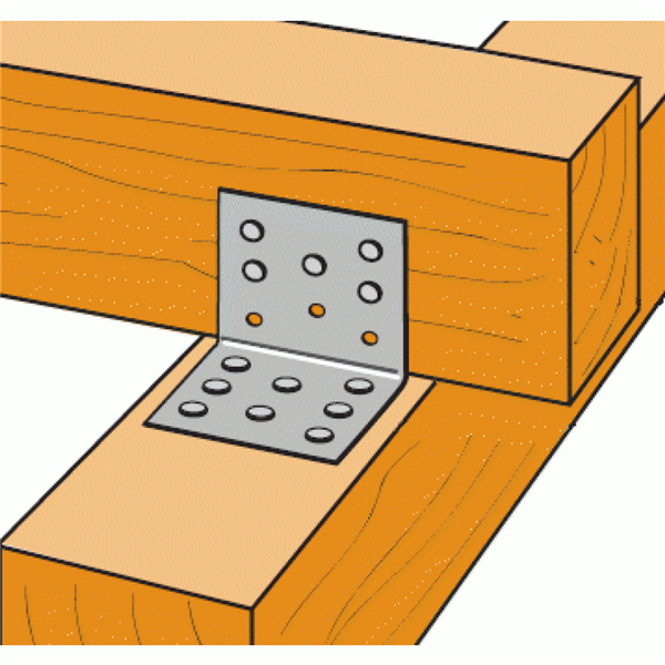 Équerre simple ES11/60 pour assemblages sur bois 80x80x60 mm