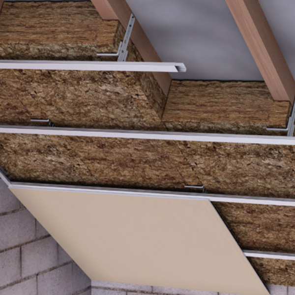 Panneau en laine de roche Rockcomble Évolution - combles aménagés entre chevrons - R = 6,05 m².K/W - 1,35 M x 0,50 M - ép.200 MM