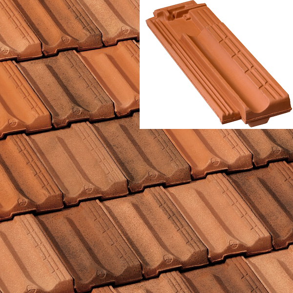 Demi-tuile Marseille Héritage en terre cuite - BMI Monier - Valmagne Cuivre