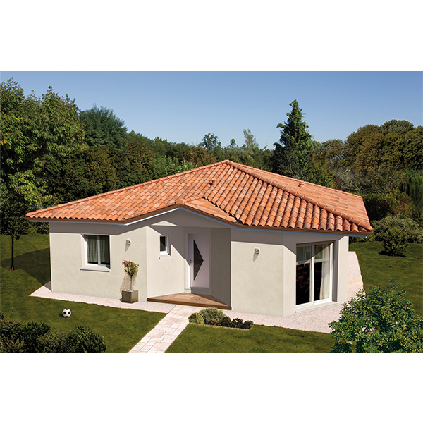 Tuile en terre cuite grand moule fort galbe d'aspect Canal - Fériane - Colorado - 48 x 29 cm