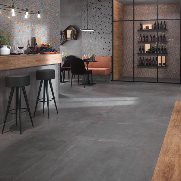 Carrelage grès cérame Smoke effet béton - Sol et mur intérieur - Boost - 80 x 80 cm - ép.  9 mm