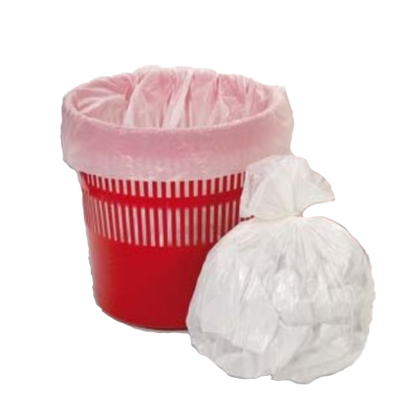 Sac poubelle en polyéthylène blanc haute densité - Épaisseur 9µ - 10L - rouleau de 50