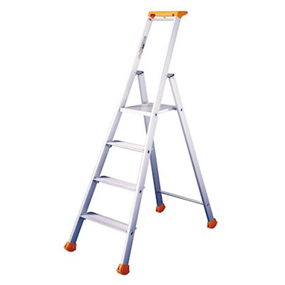 Escabeau 4 marches - MP PRO Tubesca - Hauteur d'accès 2,88 m Hauteur plateau 0,88 m - Alu anodisé