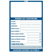 Panneau permis de construire grand modèle 1200 x 800 mm Taliaplast