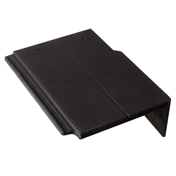 Tuile de rive universelle droite en béton - Nobilee - Noir - 42 x 33 x 14.5 cm