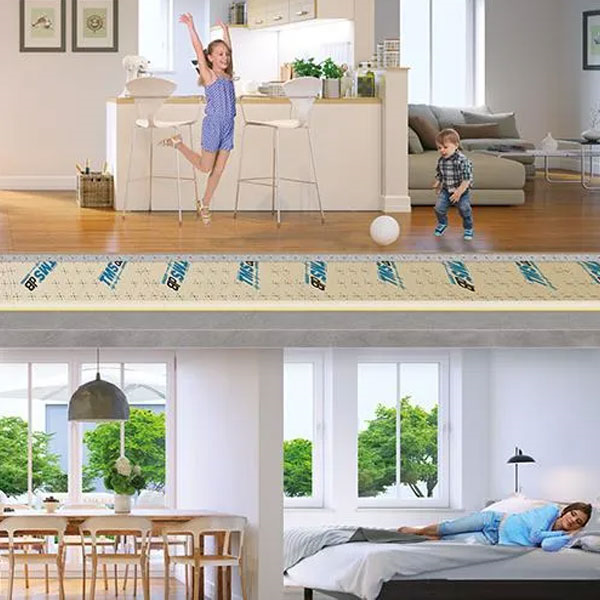 Panneau isolant thermo-acoustique pour sol sous chape - TMS Isolant dB - 1,20 x 1,00 m - ép. 80,00 MM - R 3,70 m².K/W