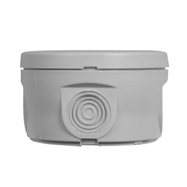 Boite de dérivation étanche ronde IP55 - Ø 85 x 50 mm - 4 entrées - Polypropylène - Gris