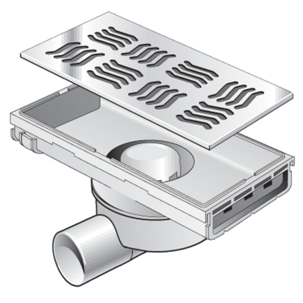 SIPHONETTE S.HOR.HORIANTABLE 200X100 GRILLE INOX
