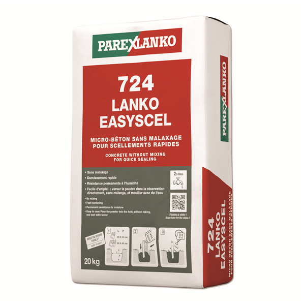 Micro-béton sans malaxage Lanko Easyscel 724 - Sac de 20 KG