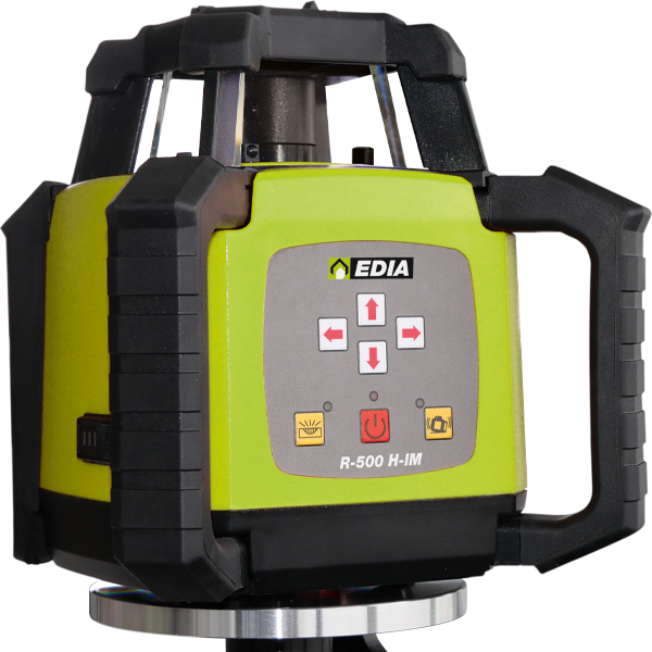 Laser rotatif horizontal à faisceau rouge avec inclinaison manuelle sur 2 axes - Edia R-500 H-IM - IP54 - portée 500 m