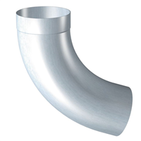 Coude tulipé à 72° en zinc naturel Rheinzink pour tuyau de descente de gouttière de 100 MM