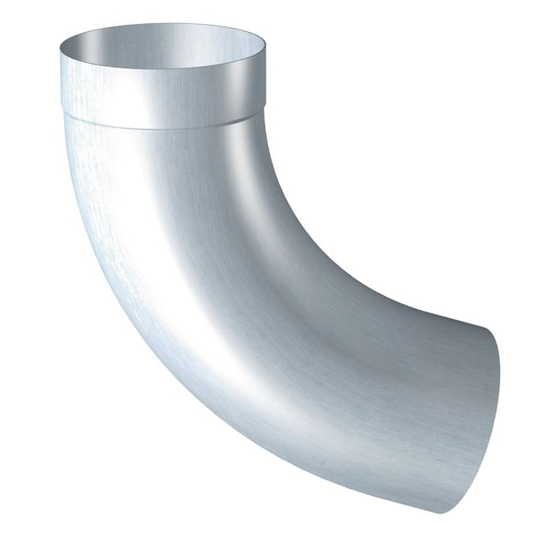 Coude tulipé à 72° en zinc naturel Rheinzink pour tuyau de descente de gouttière de 100 MM