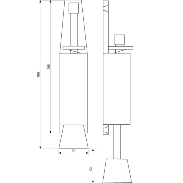 Arrêt de porte à pédale Abus BP180 en acier époxy argent - à visser sur une porte de 20 à 80 kg