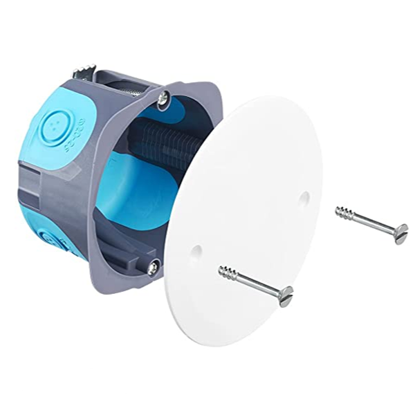 Boite de dérivation Stop air à encastrer Debflex - Ø 85 mm - Hauteur 40 mm + couvercle - Gris