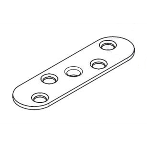 Platine pour fixation sur chant avec trou taraudé M8