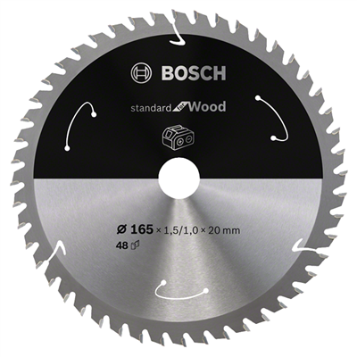 Lame de scie circulaire pour bois - Standard for Wood Bosch Ø165 mm 20x1,5 mm - 48 dents