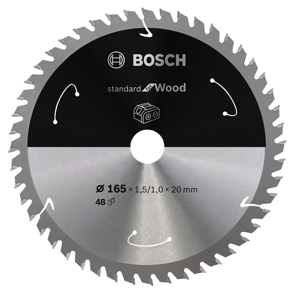 Lame de scie circulaire pour bois - Standard for Wood Bosch Ø165 mm 20x1,5 mm - 48 dents