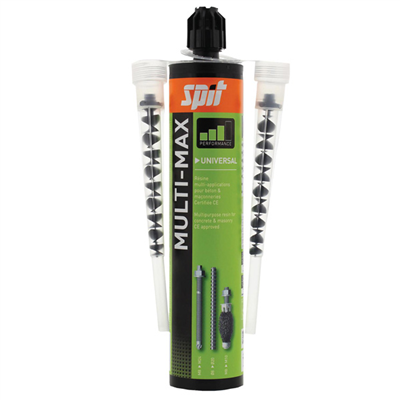Résine de scellement chimique multi-matériaux SPIT MULTI-MAX grise - cartouche de 280 ml + 2 buses