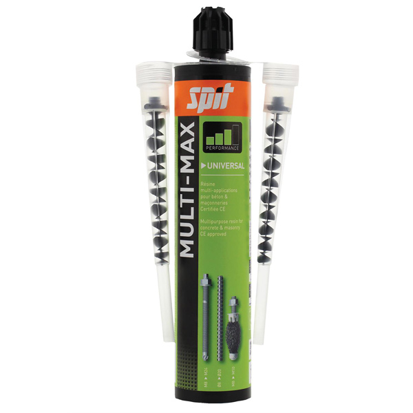Résine de scellement chimique multi-matériaux SPIT MULTI-MAX grise - cartouche de 280 ml + 2 buses