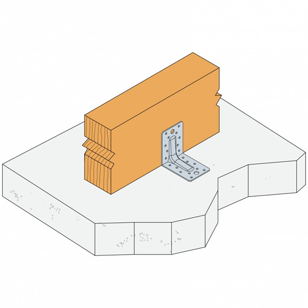 Équerre renforcée E2/2.5/7090 Simpson Strong-Tie - 90 x 90 mm - largeur 65 mm - ép. 2.5 mm