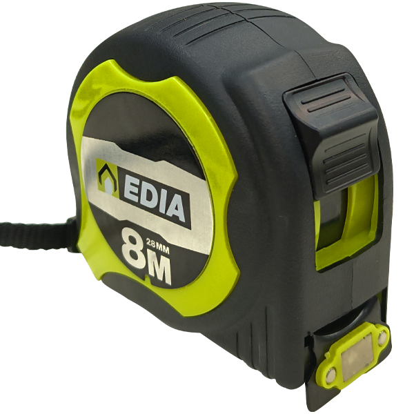 Mètre à ruban 8 m x 28mm Edia marquage double face
