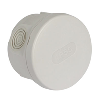 Boite de dérivation étanche ronde IP55 - Ø 85 x 50 mm - 4 entrées - Polypropylène - Gris