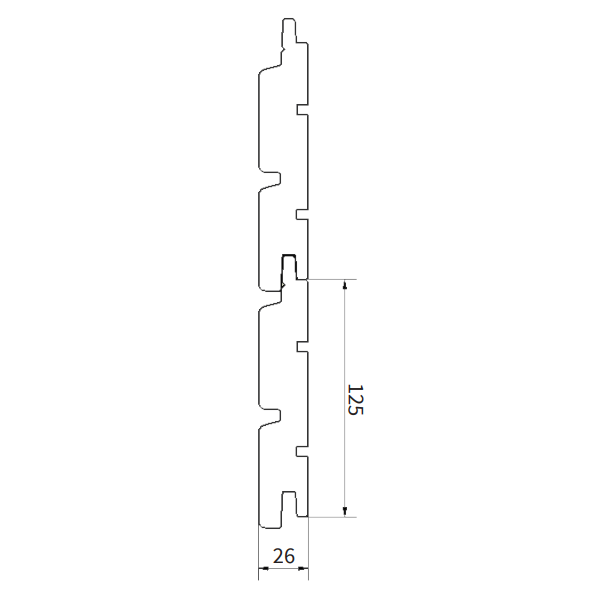 Lame de bardage en bois Laplo - Douglas traité classe 3 marron - 125 MM x 26,00 MM - 4,00 M