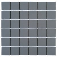 Carrelage mosaïque 4,8 x 4,8 cm pour salle de bain sur filet de 30,3 CM x 30,3 CM - ép. 6,00 MM - Gris foncé