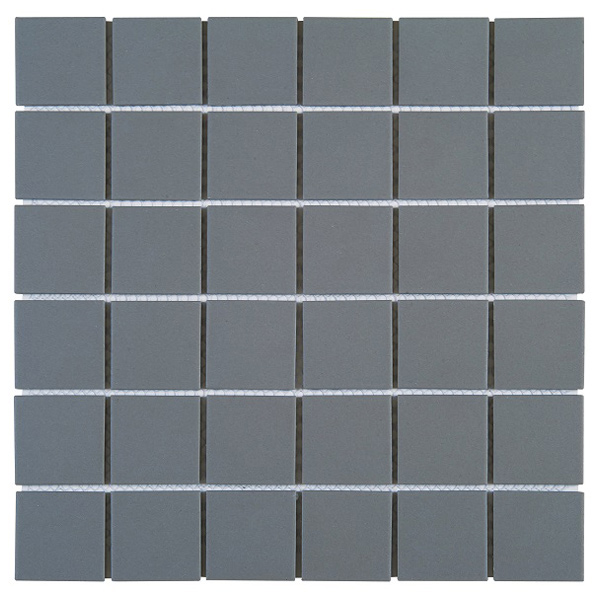 Carrelage mosaïque 4,8 x 4,8 cm pour salle de bain sur filet de 30,3 CM x 30,3 CM - ép. 6,00 MM - Gris foncé