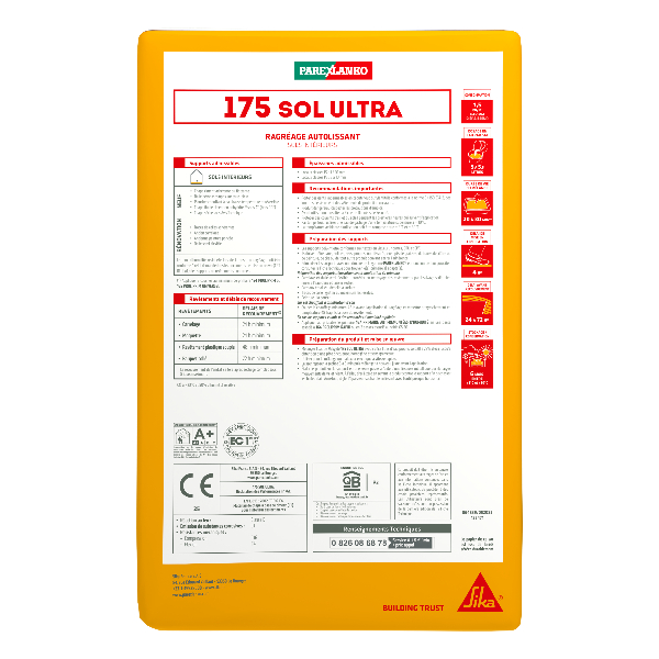 Ragréage autolissant P3 pour sols intérieurs - 175 SOL ULTRA - Sac de 25 kg
