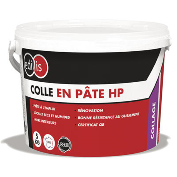 Colle en pâte HP pour carrelage - Edilis - seau de 5 KG